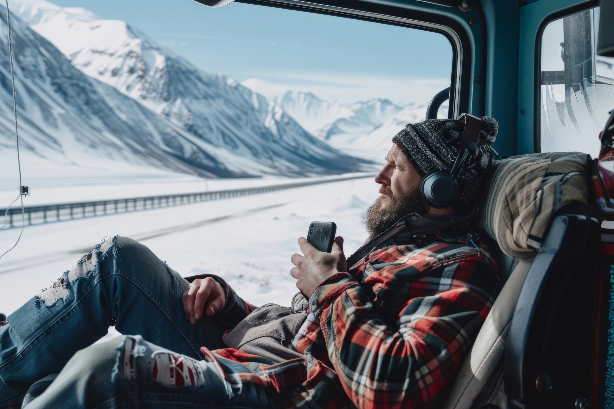 truck driver enjoying a hobby