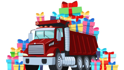 Truck with Gifts. Best Gifts for Truckers